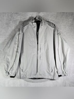 Zero Restriction Goretex Full Zip Windbreaker Jacket Mens Sz Medium M Light Gray